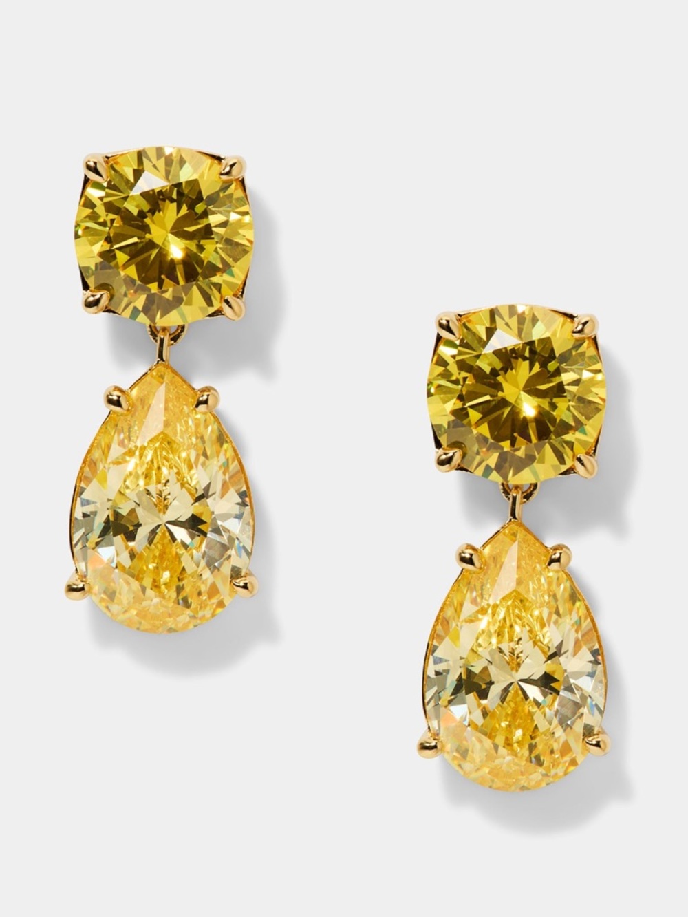 Nadri MAIDEN YELLOW PEAR DROP EARRINGS
